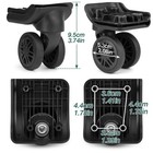 1 Pair Luggage Wheels Replacement mute Suitcase Wheel Repair Set  Black Lugga   