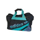 Vintage Retro Adidas Logo Medium Black Duffle Gym Travel Bag  10  X 17  X 7  