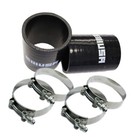 Two 2  Silicone Hose 2  Straight Coupler Black With 4 T Bolt Clamps