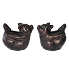 Decorative Bookends Cast Iron Pig Statue Stopper Heavy Duty Antique Bronze