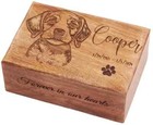 Pet Urn For Ashes   Engraved Dog cat Photo   Wooden Memorial Cremation Box