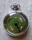 Fine Greyhound 6 Dog Racing Pocket Watch Size Vintage Mechanical Gambling Device
