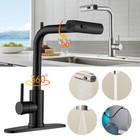 Waterfall Kitchen Faucet With Pull Down Sprayer Single Handle Swivel Mixer Tap