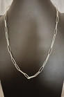 Navajo Handmade Sterling Silver Paperclip Links Design Chain By Sally Shirley