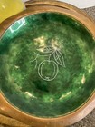 Guildcraft Mid-century Enamel Over Copper Bowl Tray Green W fruit Design