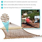 Large Polyester Rope Hammock With Spreader Bar And Pillow - Brown By Sunnydaze