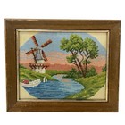 Vintage Fine Petit Point Tapestry Needlepoint Hand Stitched Framed X 2