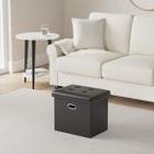 Cosyland Ottoman With Storage Folding Leather Ottoman Footrest Foot Stool Brown