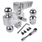 12500lbs Adj  Gtw-tow Hitch Trailer Hitch Fits 2  Receiver 6  Drop rise Aluminum