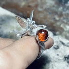 Fairy Crystal Ball Adjustable Ring Fairy-tail Tinker Belle Jewelry Size 6-7