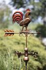 Large Handcraft Copper Rooster Weathervane Wind Vane Farmhouse Garden Roof Decor