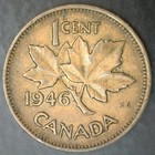 1946 Canada One Cent Coin Circulated Condition Bronze 1c Canadian Penny