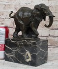 Signed Milo  Bronze Statue Elephant Book End Bookend Bronze Sculpture Figurine