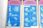Lot Armour Rub n etch Glass Etching Stencils Magic Unicorn Sun Moon Wizard J