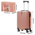 2 Piece Pp Pink Hardside Spinner Luggage Set With Foldable Travel Bag