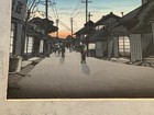 Antique Japanese Woodblock Print  twilight At Imamiya Street  By Ishiwata Koitsu