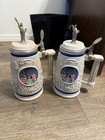 Set Of 2 Vintage Ceramart Avon America The Beautiful Beer Mug Stein 1998 No Box