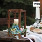 12pcs Solid Wooden Wedding Lantern Centerpiece Rustic Wedding Table Decoration