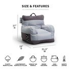 Kids Teens Dorm Bean Bag Chair W  Dual Zippers Side Pocket Comfortable Polyester