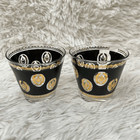 Mid Century Modern Barware Old Fashioned Glass Set Of 2 Signed G Reeves Vintage