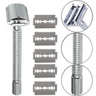 Men   s Classic Traditional Double Edge Chrome Shaving Safety Razor   5 Blades Usa