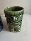 Pair Of Ceramic Tiki Mugs Blue And Green With Handles Provenance Unavailable