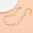 Women Flower Shape Beaded Anklet Colorful Dainty Ankle Bracelet Adjustable Gift