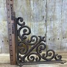 Set Of 2 Antique 10  Shelf Brace Wall Bracket Cast Iron Vine Garden Corbels Nice