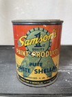 Vintage Samson   s Paint Products Pure White Shellac Can Paper Label 1954