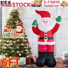 6ft Christmas Inflatable Santa Claus Blow Up Light Up W  Led Lights Xmas Decor