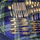 Vintage Dirigold Dirilyte Goldware Regal Set Of 39 Peices 