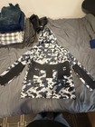 Ftp Men s Camouflage Zip Jacket With Logo And Zipper Accents Black White Gray