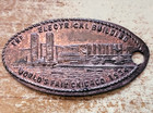 Elongated Penny Cent 1934 Worlds Fair Chicago Electrical Building 1929 Lincoln