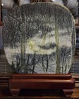 Large Specimen Dendritic Picture Jasper Slab On Base Aspen Trees Reflection