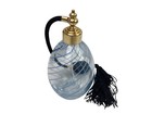 Vintage Style Glass Perfume Atomizer Blue Swirl Design Black Tassel Pump 5 5 