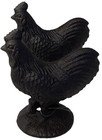 Cast Iron Rooster Chickens  2  Door Stop figure-farmhouse ranch Decor