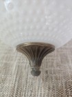 Vintage Milk Glass Hobnail Globe Shade Fitter Swag Chain Hanging  Light   