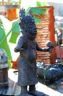 Large Vintage African Tribal Benin Cast Bronze Figure