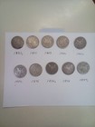 Morgan Silver Dollars Lot  Of 10-  1884-1921 Various Years Cond    Mint Marks
