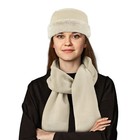 Loritta Womens Set Size L Beige Beanie Hat Scarf Warm Gloves Winter Accessories