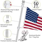 No Tangle 1 Inch Flag Pole Kit  5ft Flag Poles For Outside House 5 Ft