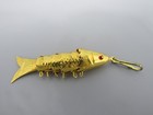 Vintage Moving Tin Plates Articulated Fish Fishing Keychain Great Condition