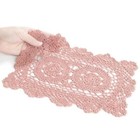 Set Of 4 Rose Colored 12  Rectangle Cotton Crocheted Lace Doilies