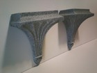 Clean Pair Old Wood Corbels   Supports With New Granite Finish Free Shipping