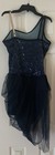 Adult Large Navy Blue Lyrical Contemporary Ballet Dance Costume Attached Short