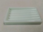 Vintage Milk Glass Dental Tray Or Pale Blue Milk Glass Soap Dish Holder Ribbed