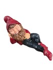 Vintage Ceramic Side-lying Red Garden Gnome  Signed By Artist 