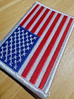 American Flag Usa Embroidered Patch Iron-on sew-on White Bdr Banner Shoulder 3x2