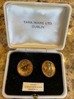 Vintage Connemara Marble  Irish Celtic Tara Ware Dublin Clip On Earrings