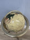 34    Vintage Gemstone World Globe Brass Style Stand Mother Of Pearl Decor